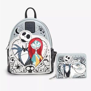 Loungefly Disney The Nightmare Before Christmas Jack & Sally Mini Backpack Set